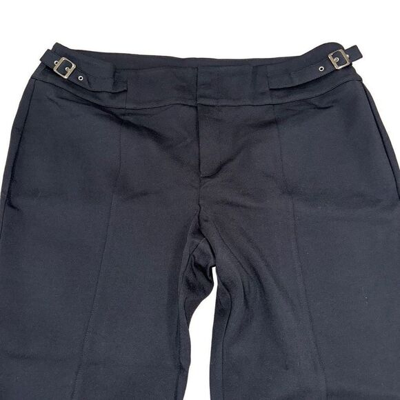 Catherine’s Curvy Collection Womens 1X Black Cropped Trouser Pants w Buckles - Picture 3 of 9